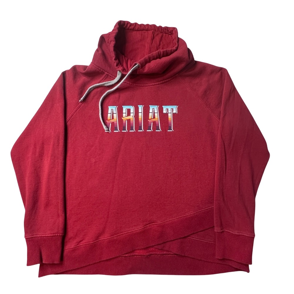 Ariat Red Pullover Hoodie with Multicolor Logo
